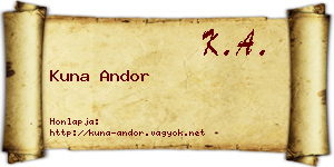 Kuna Andor névjegykártya