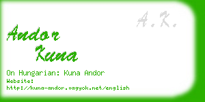 andor kuna business card